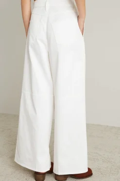 Pantaloni morbidi in gabardina - Bianco