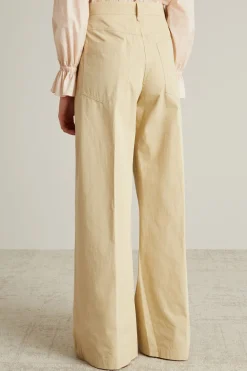 Pantaloni over in tela - Sabbia