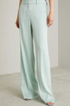 Pantaloni palazzo in enver satin - Acqua Marina