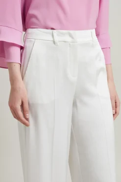 Pantaloni palazzo in enver satin - Bianco