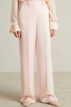 Pantaloni palazzo in enver satin - Rosa Chiaro