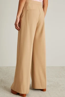 Pantaloni palazzo in levantina - Beige