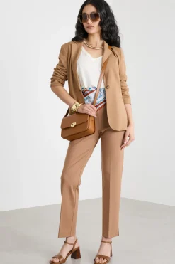Pantaloni skinny fit in jersey - Cammello