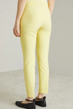 Pantaloni slim in cady - Giallo Limone