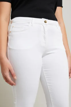 Pantaloni slim in drill - Bianco