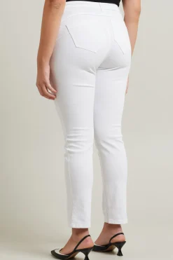 Pantaloni slim in drill - Bianco
