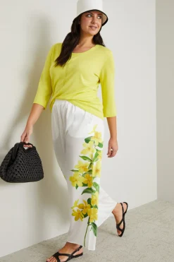 Pantaloni stampati - Bianco Giallo
