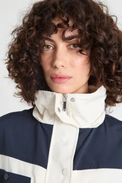 Parka color block - Bianco
