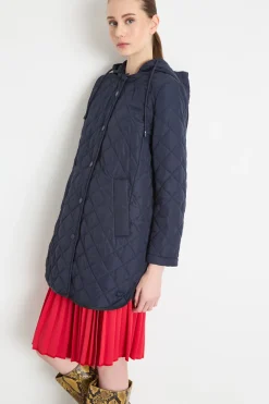 Parka imbottito in tessuto antigoccia - Blu