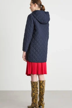 Parka imbottito in tessuto antigoccia - Blu