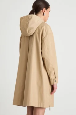 Parka in duchesse tecnico - Cammello