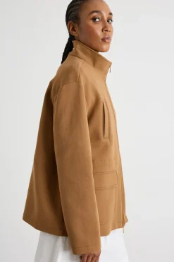 Parka in jersey piqué - Marrone