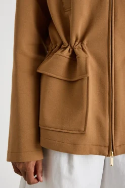 Parka in jersey piqué - Marrone