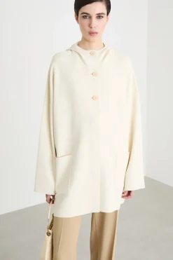 Parka in maglia di viscosa - Bianco