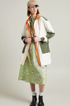 Parka in tela antigoccia - Latte Verde