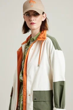 Parka in tela antigoccia - Latte Verde