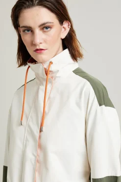 Parka in tela antigoccia - Latte Verde