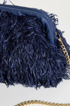 Pochette a frange - Blu