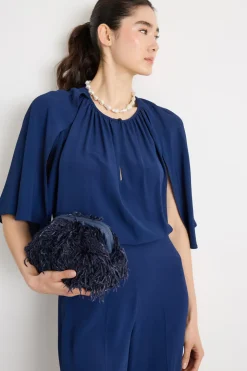 Pochette a frange - Blu