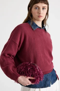 Pochette a frange - Bordeaux