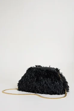 Pochette a frange - Nero