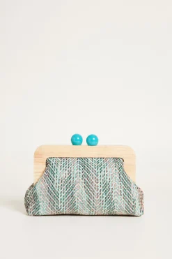 Pochette con boules - Azzurro