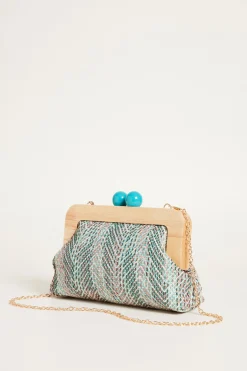 Pochette con boules - Azzurro
