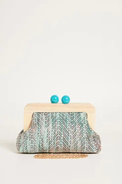 Pochette con boules - Azzurro