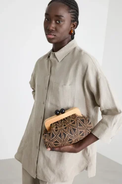 Pochette con frame in legno - Nero