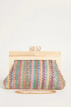 Pochette con manico in legno - Azzurro