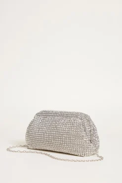 Pochette con strass - Argento