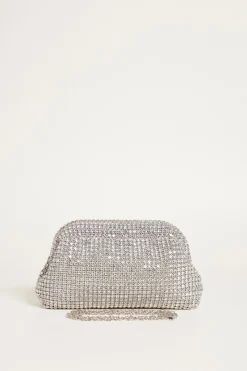 Pochette con strass - Argento