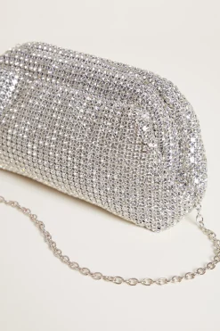 Pochette con strass - Argento
