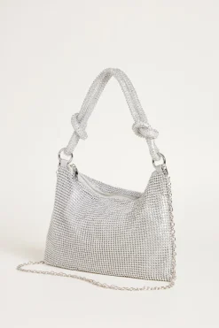 Pochette con strass - Argento