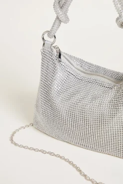 Pochette con strass - Argento