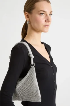 Pochette con strass - Argento