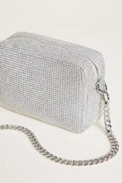 Pochette con strass - Argento