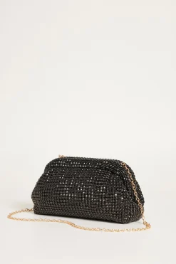 Pochette con strass - Nero