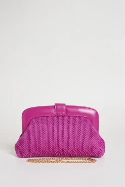 Pochette in tessuto intrecciato - Fuxia