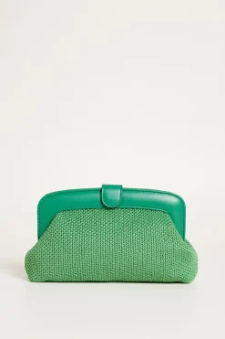 Pochette in tessuto intrecciato - Verde