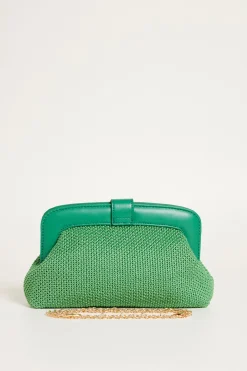 Pochette in tessuto intrecciato - Verde