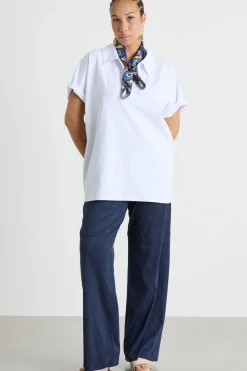 Polo con maniche a kimono - Bianco
