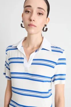 Polo in jersey - Blu Bianco