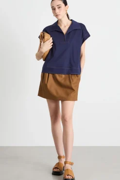 Polo oversize in jersey - Blu