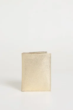 Portacarte in pelle laminata - Oro