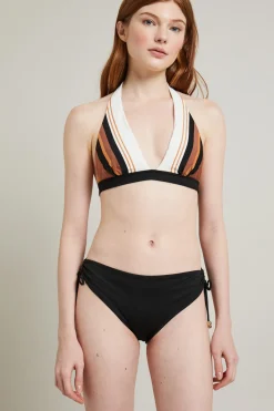 Reggiseno mare jacquard - Nero Marrone Bianco