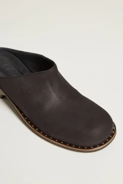 Sabot con fondo in legno - Nero