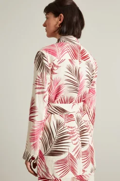 Sahariana in lino - Bianco Rosa
