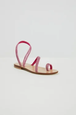 Sandali a listini con strass - Ciclamino