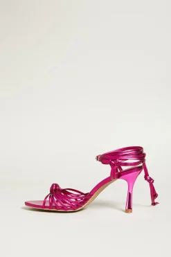 Sandali a listini laminati - Fuxia